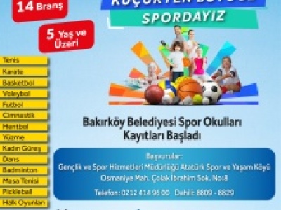 BAKIRKÖY BELEDİYESİ’NİN KIŞ SPOR OKULLARI KAYITLARI DEVAM EDİYOR