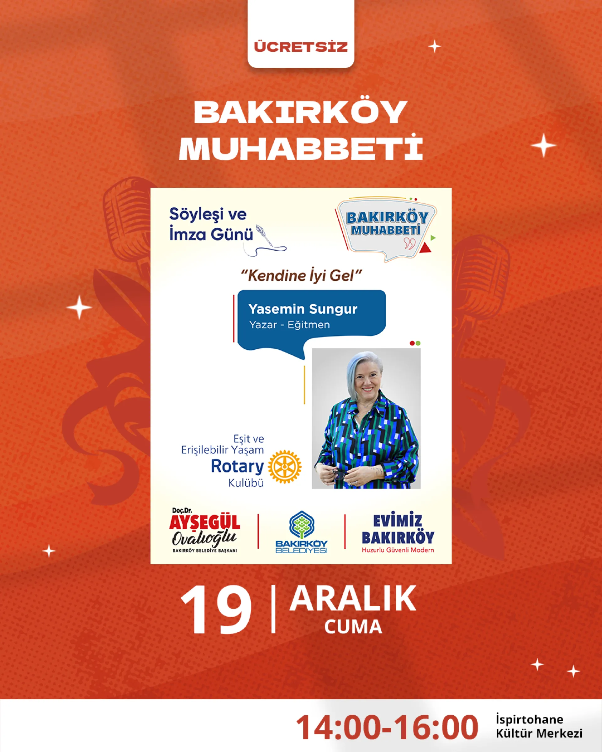 Bakırköy Muhabbeti’nde bu hafta; Yazar ve eğitmen Yasemin Sungur’u ağırlıyoruz.