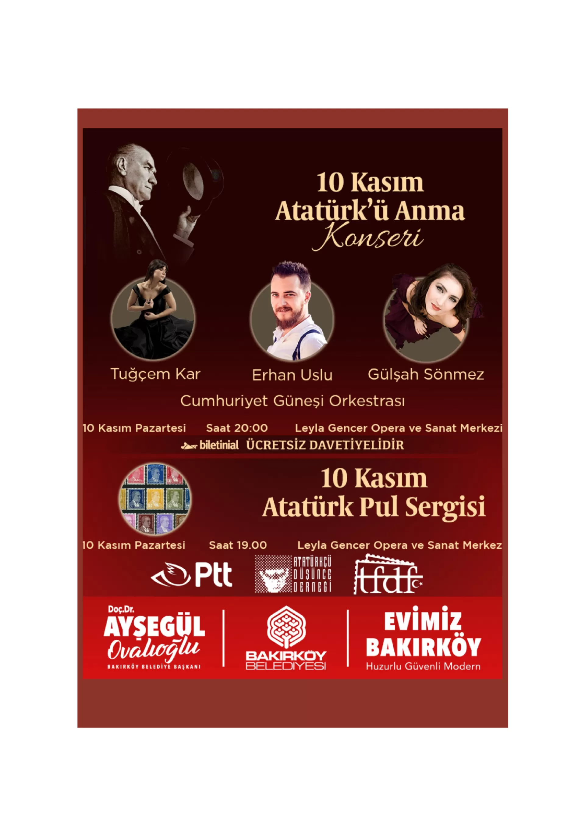 10 KASIM ATATÜRK'Ü ANMA KONSERİ