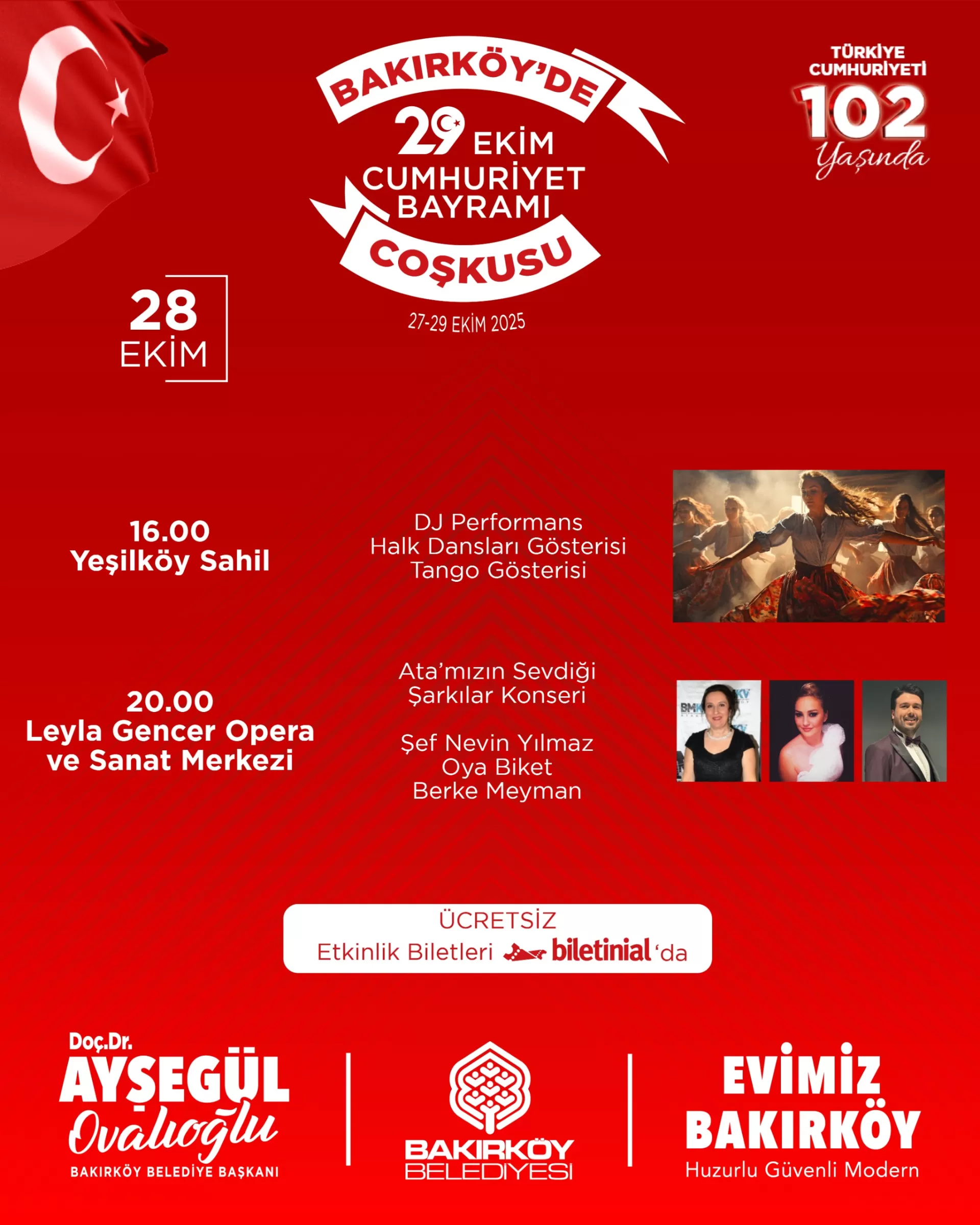 BAKIRKÖY’DE 3 GÜN BOYUNCA CUMHURİYET BAYRAMI COŞKUSU YAŞANACAK